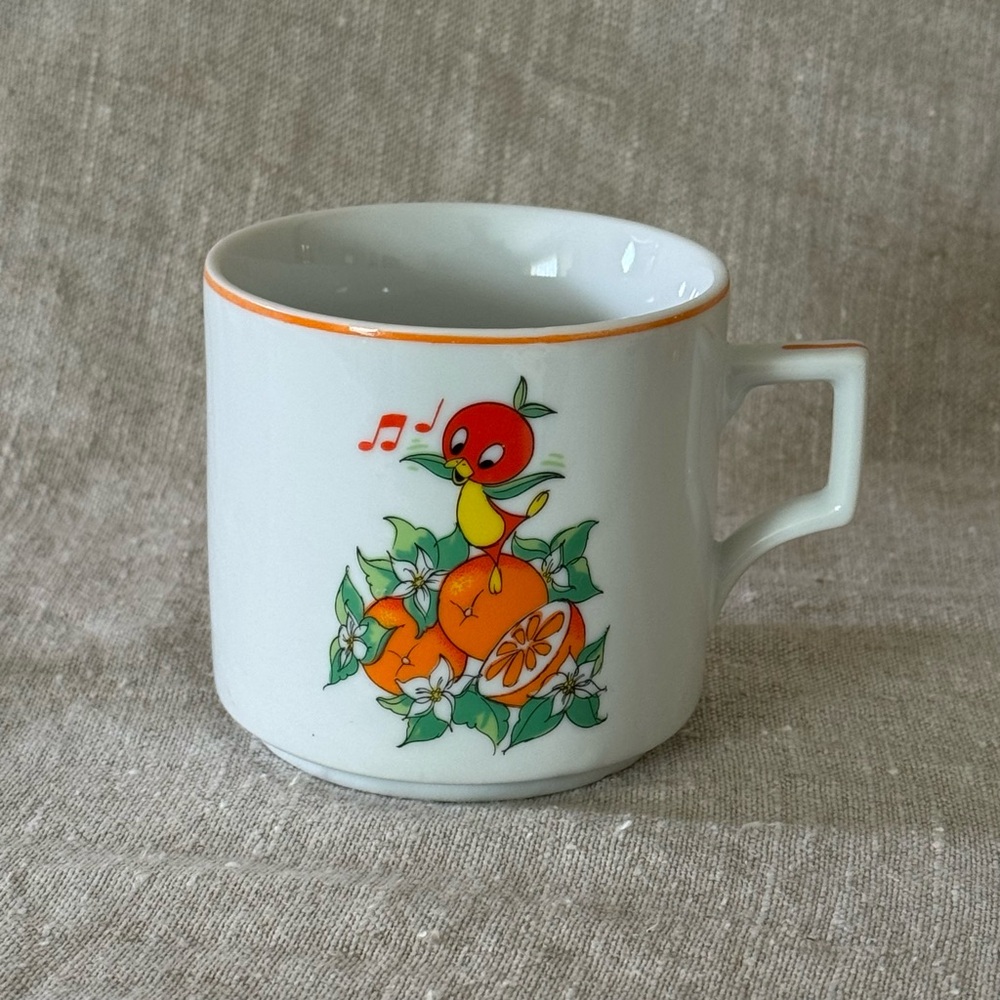 vintage 70s Disney Orange Bird coffee mug